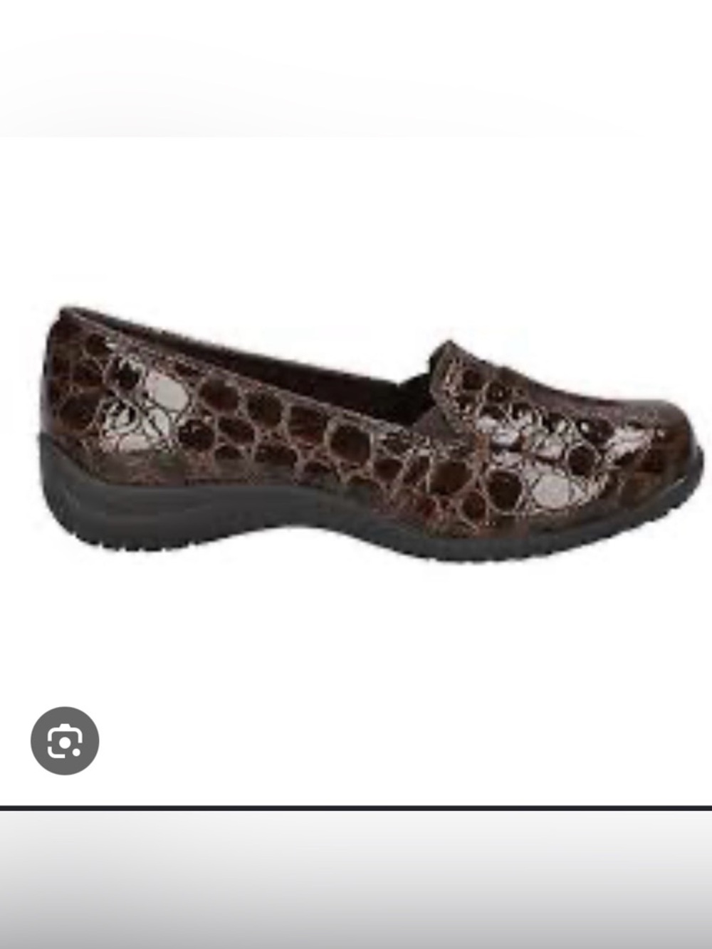 NIB Easy Street Comfort Wave Women's Croc-Embossed Slip-On Loafer - Brown